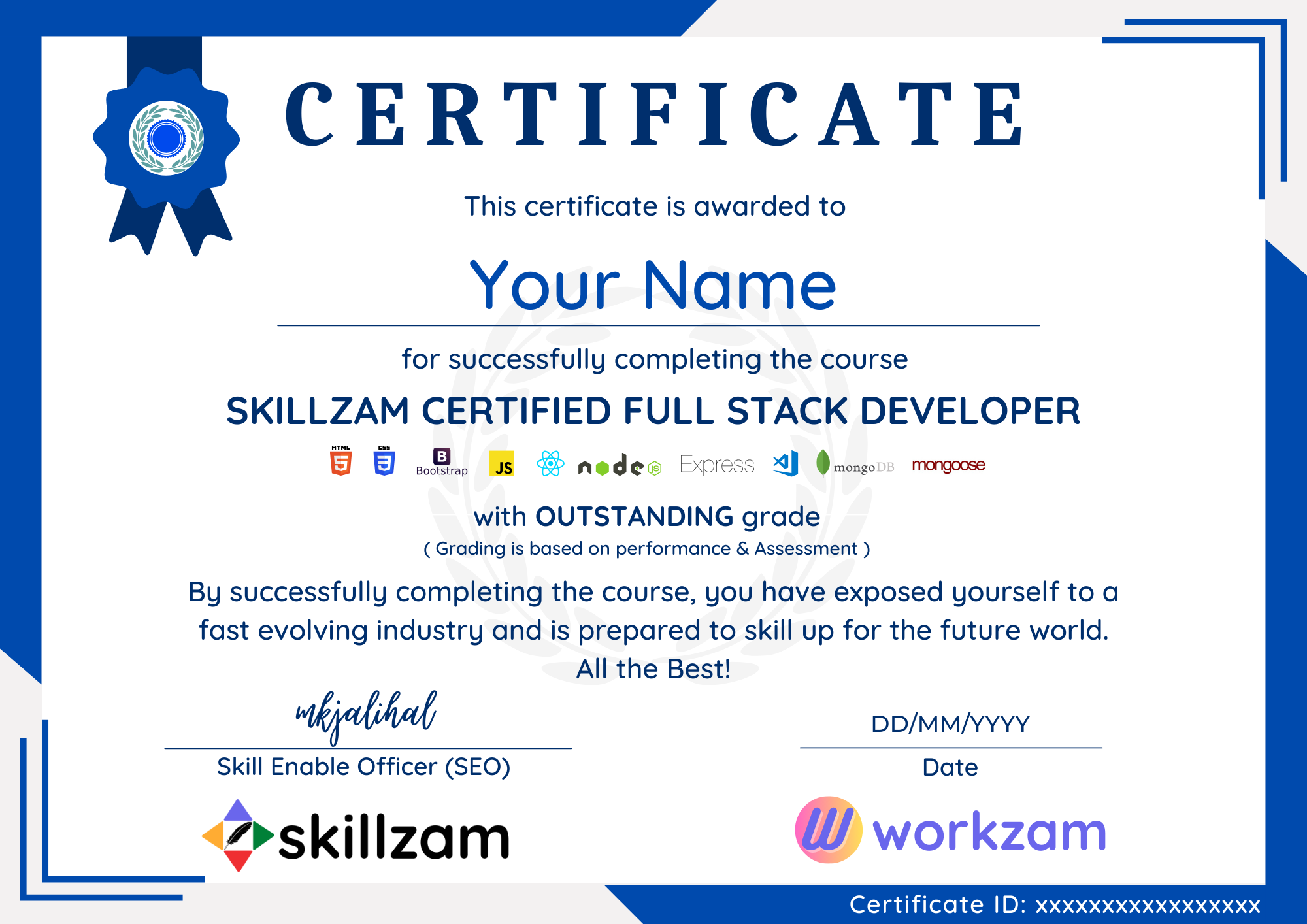Skillzam certified full stack developer